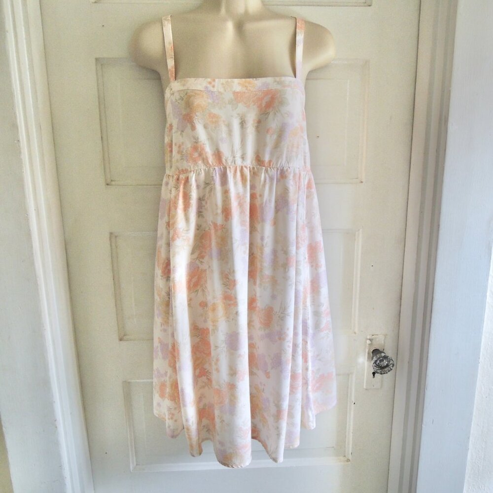 Torrid Cream & Peach Floral Mini Challis Sleeveless Sundress Pockets 00 (10)